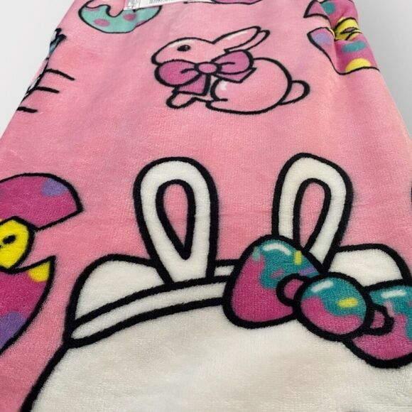 Hello Kitty 'Easter Bunny and Eggs' 50x70" Silk Touch Plush Throw Blanket HTF - Picture 4 of 8
